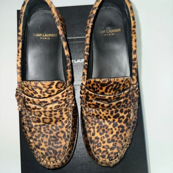 Saint Laurent Animal Print Loafers - Picture 4 of 7
